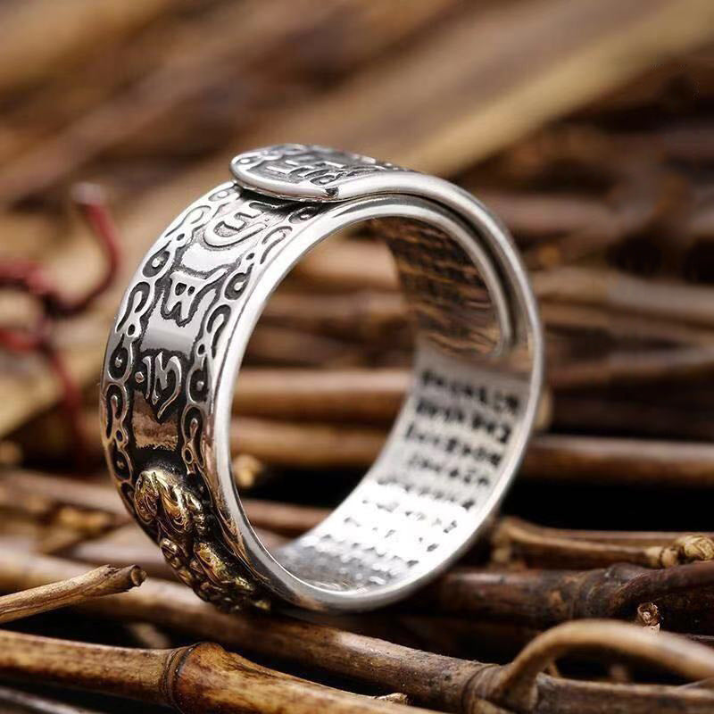 Feng Shui Pixiu Mantra Ring - Wealth, Peace, Health