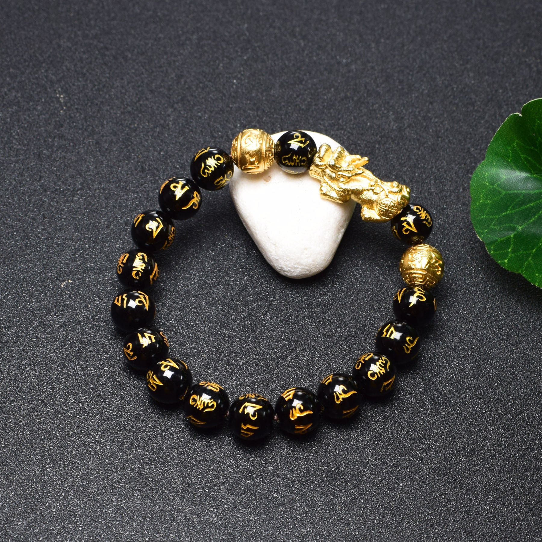 Feng Shui Pixiu Bracelet - Natural Obsidian Fortune Bracelet