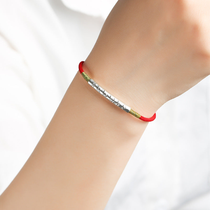 Tibetan Six-Character Mantra Bracelet - Red String Buddha Bracelet