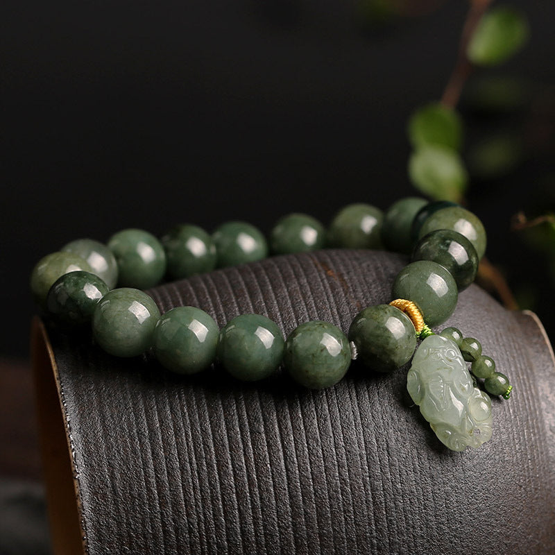 Green Jade Pixiu Bracelet - Attracts Wealth and Calming Energies