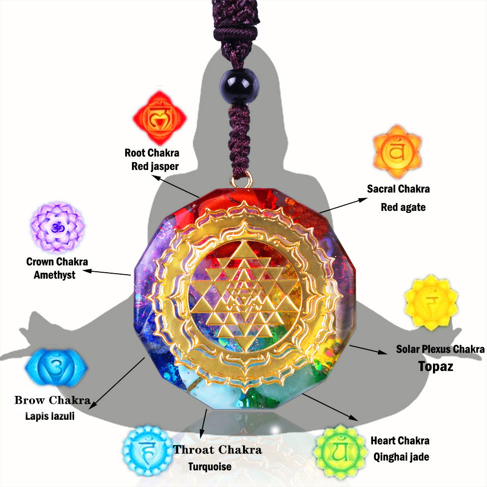 Chakra Orgonite Necklace - Balances Orgone Energy & EMF Protection