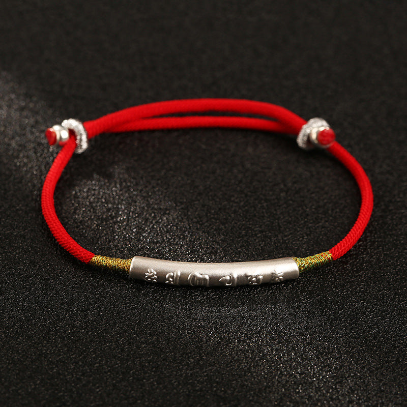 Tibetan Six-Character Mantra Bracelet - Red String Buddha Bracelet