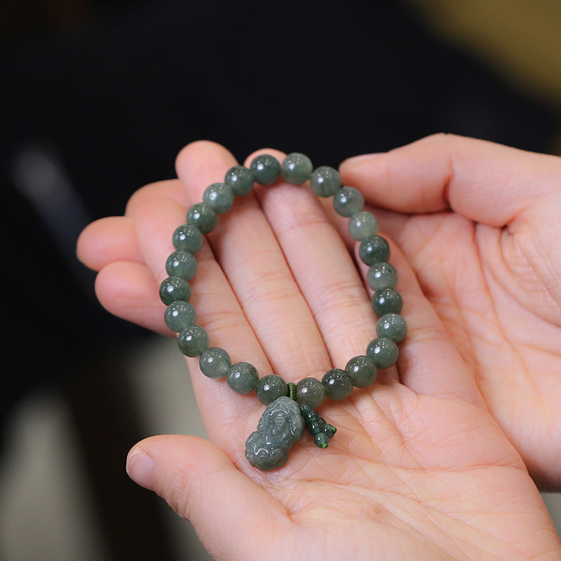 Green Jade Pixiu Bracelet - Attracts Wealth and Calming Energies